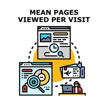 Analyzing user website data for digital marketing statistics Stock Illustration