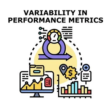 Analyzing variability in performance metrics for business process Stock Illustration