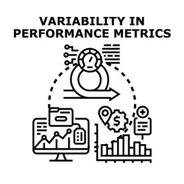 Analyzing variability in performance metrics for business process Stock Illustration