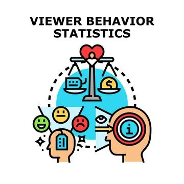 Analyzing viewer behavior and user feedback statistics Stock Illustration