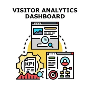 Analyzing visitor analytics dashboard data for business insights イラスト素材