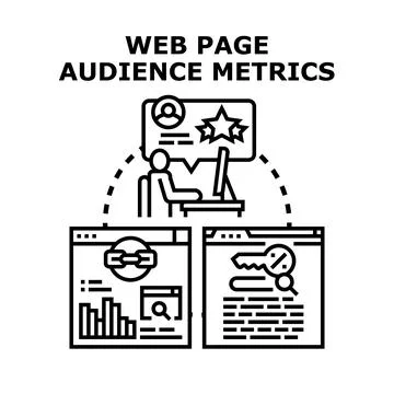 Analyzing web page audience metrics for seo optimization Stock Illustration