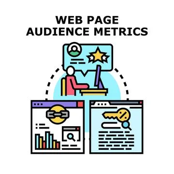 Analyzing web page audience metrics for seo optimization Stock Illustration