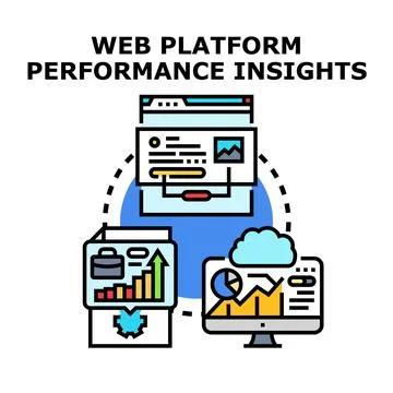 Analyzing web platform performance for business insights Stock Illustration