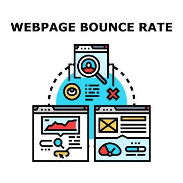 Analyzing webpage bounce rate for website optimization Illustrazione stock