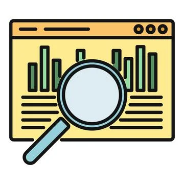 Analyzing website data presenting insights and trends Stock Illustration