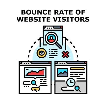 Analyzing website visitor bounce rate statistics online Stock Illustration