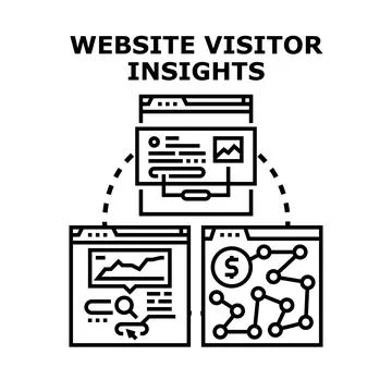Analyzing website visitor insights and user behavior data Stock Illustration