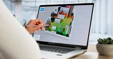 Analyzing Wireless Signal Strength Using 3D Model At Smart Home. 스톡 사진