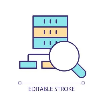 Analyzing workflow RGB color icon Stock Illustration