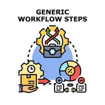 Analyzing workflow steps for business process optimization Stock Illustration