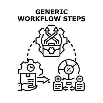 Analyzing workflow steps for business process optimization Stock Illustration