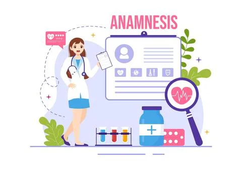 Anamnesis System Vector Illustration for Information About the Disease and .. Stock Illustration