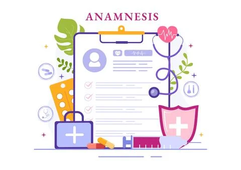 Anamnesis System Vector Illustration for Information About the Disease and .. Stock Illustration