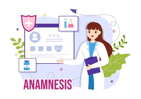Anamnesis System Vector Illustration for Information About the Disease and .. Stock Illustration