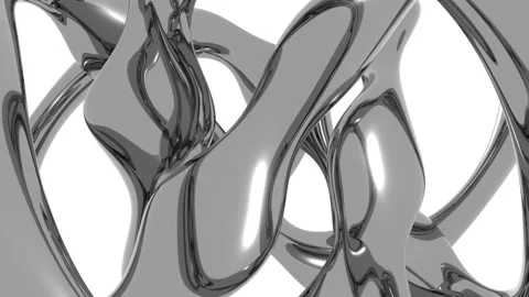 Anamorphic 3d render shiny figure with reflections rotates Stock Footage 102677599