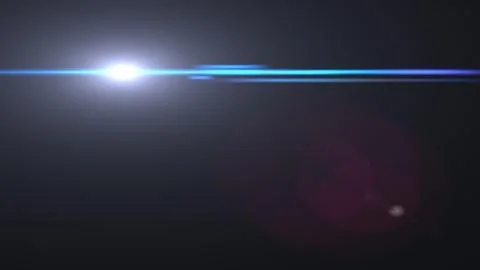 Anamorphic Blue Horizontal Line Lens Flare on Dark Background Stock Illustration