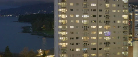 Anamorphic City Night 4 Stockbeeldmateriaal 152666604