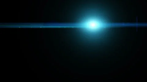 Anamorphic cyan lens flare moving horizontally Stock Footage 341823106