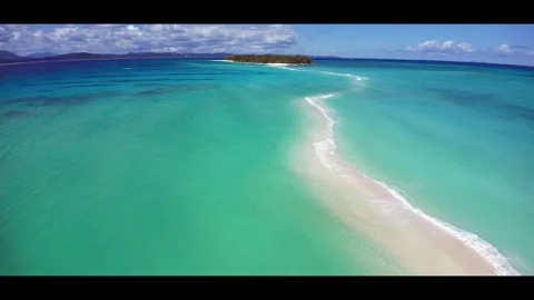Anamorphic drone view – the dreamy beaches of Nosy Iranja island Stock Footage 312302003