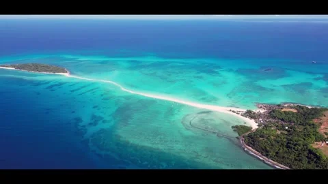 Anamorphic drone view – the dreamy beaches of Nosy Iranja island,Madagascar Stock Footage 312345580