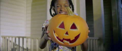 Anamorphic Halloween Pumpkin 2 Stock Footage 214903511