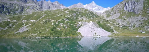 Anamorphic Lens 6K - Cornisello Glacier Lake Stock Footage 341541885