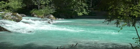 Anamorphic Lens 6K - Slow motion on a Dolomite stream Stock Footage 339894031