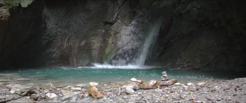 Anamorphic Lens - Discover the Magic of the Gorg d Abiss Waterfall Stock Footage 304720848