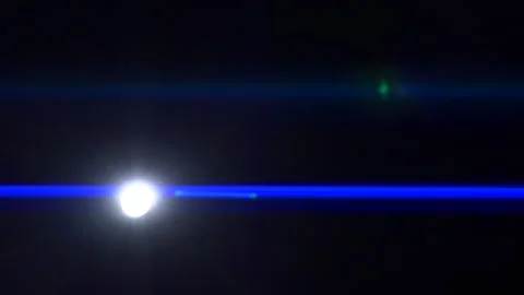 Anamorphic lens flare, bokeh light leaks, flash ray effect over black background Vídeo Stock 213156377