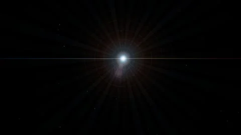 Anamorphic Lens Flare Light Rays Blooming on Dark Space Background Stock-Footage 348402034