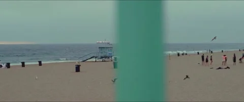 Anamorphic Manhattan Beach at Dusk - Handheld Stock Footage 200049058
