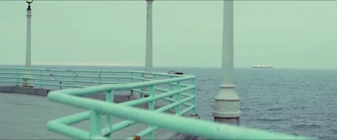 Anamorphic Manhattan Beach at Dusk - Handheld Stock Footage 200049142