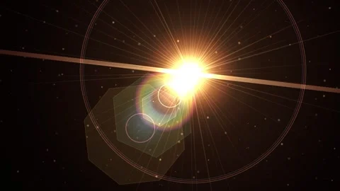 Anamorphic Optical Flare Effect Shifting with Starburst Light Rays Stock Footage 348232460