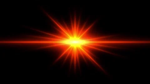 Anamorphic optical lens flare pulsing on black background in motion. Video stock 344993652