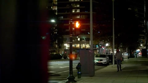 Anamorphic shot of downtown Washington DC with pedestrians walking Stock Footage 295361123