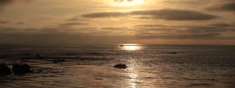 Anamorphic Sunset Over Asilomar 2 Stock Footage 161447324