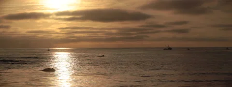Anamorphic Sunset Over Asilomar 5 Stock Footage 161449686