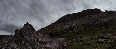 Anamorphic View of the Alps Mountains on a Cloudy Summer Day. Stock Footage 339630976