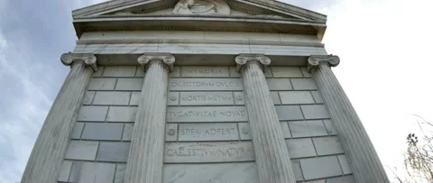 Anamorphic view of  Hollywood Forever Cemetery-Garden of Legends-4 Stock Footage 147334435