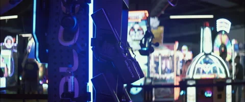 Anamorphic VR Headset Toy Guns Stock Footage 206813108