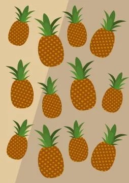 Ananas background vector flat design Stock Illustration