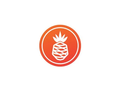 Ananas fruit in a shape, pineapple for logo design illustration Stock Illustration