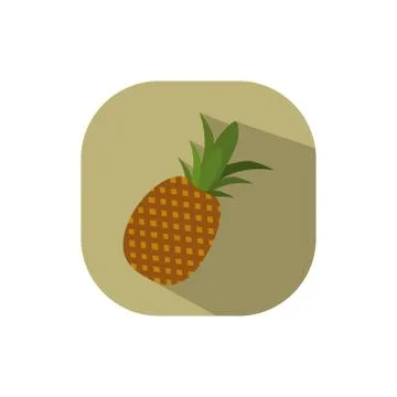 Ananas pineapple vector flat design Stock Illustration