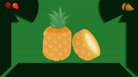 Ananas  - Vector Graphics - Food Animation - leaves Stock Footage 61297382