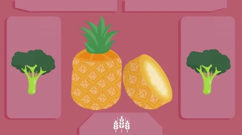Ananas  - Vector Graphics - Food Animation - pink Stock Footage 61297394