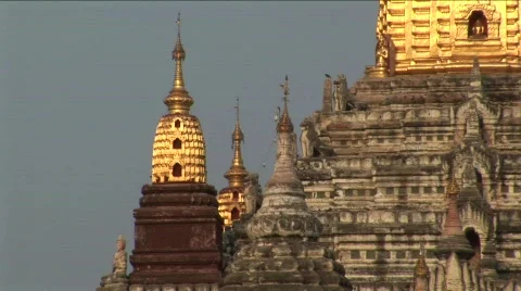 Ananda temple in Bagan, Burma Myanmar Stock Footage 475341
