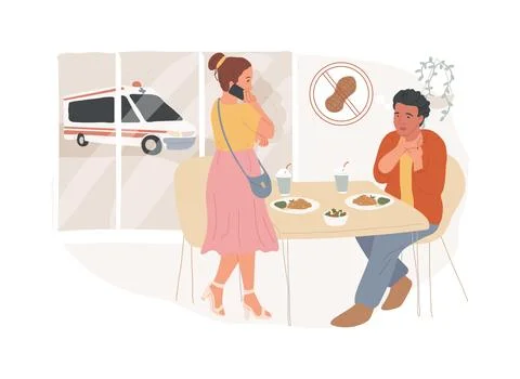 Anaphylaxis isolated concept vector illustration. Ilustración de archivo
