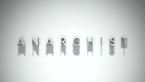Anarchist 3D title animation with shadows on a white background Stock Footage 259393566