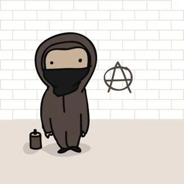 Anarchist cartoon Stock Illustration